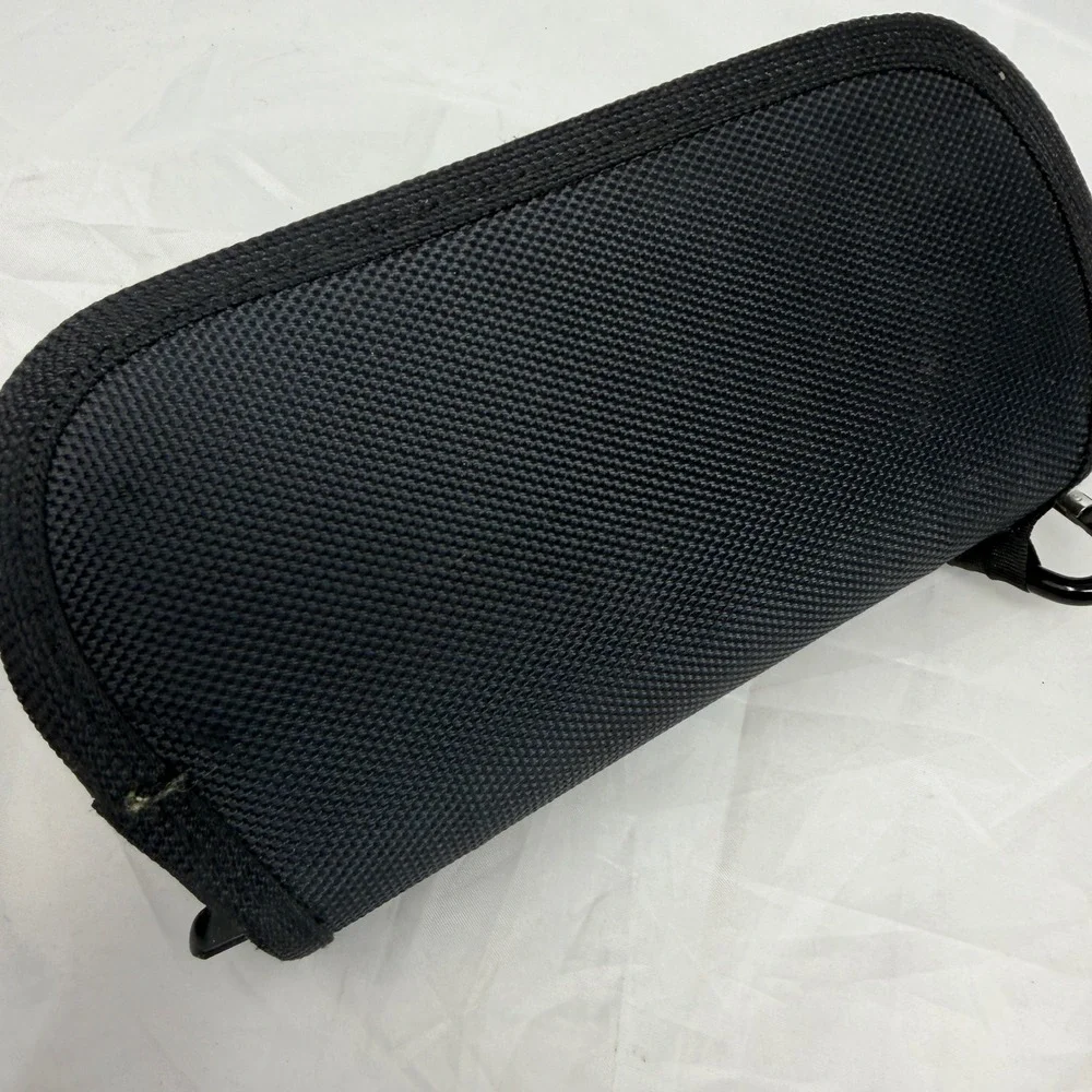 Sony PlayStation Portable PSP Black Nylon Zippered Travel Case with Carabiner